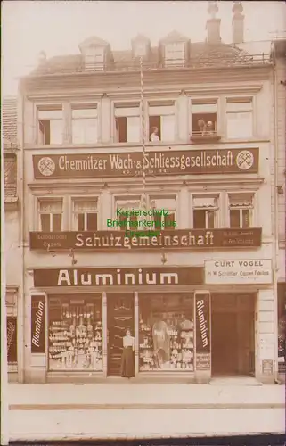157647 AK Chemnitz um 1920 Fotokarte Chemnitzer Wach- und Schliessgesellschaft
