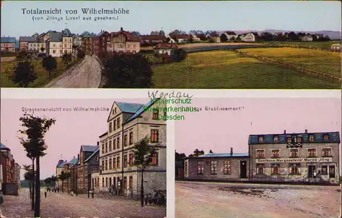 157679 AK Werdau 1920 Illings Etablissement Gasthaus Morgenstern Wilhelmshöhe