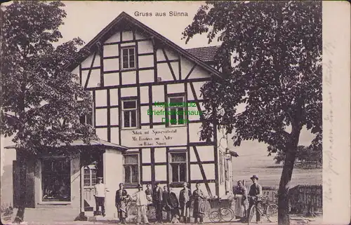 157725 AK Sünna Unterbreizbach 1917 Gasthaus Schank- Speisewirtschaft zum Adler
