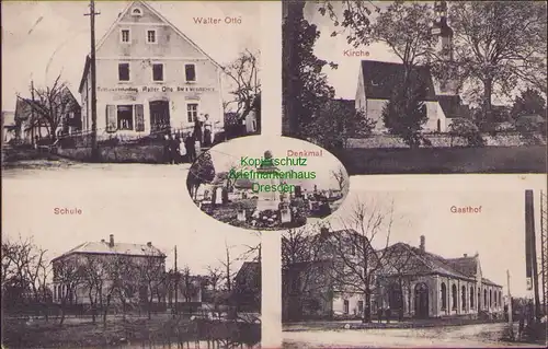 157818 AK Ebersbach 1926 Weiss- & Brodbäckerei Walter Otto Schule Gasthof Kirche