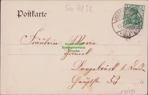 157794 AK Cossebaude 1909 Bismarckstrasse Cigarren-Haus Fleischerei