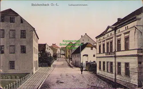 157774 AK Reichenbach O.-L. Löbauer Straße Gasthaus Deutsche Krone um 1920