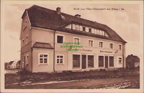 157778 AK Ober Olbersdorf bei Zittau 1926 Conditorei und Cafe Max Hoffmann Milch