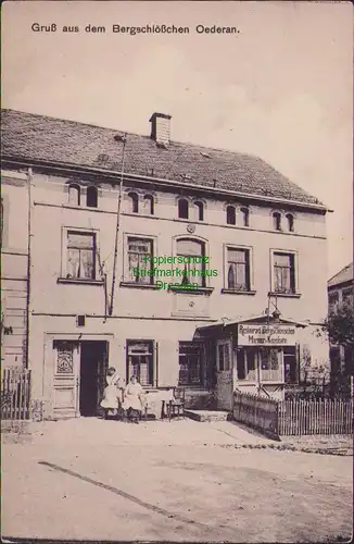 157877 AK Oederanum 1915 Restaurant Bergschlößchen Mamor-Kegelbahn