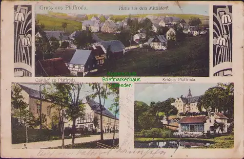 157873 AK Pfaffroda 1912 Gasthof Schloss