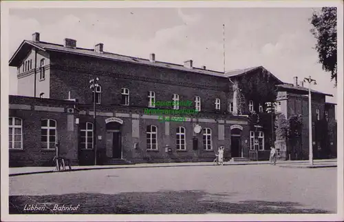 157845 AK Lübben Bahnhof um 1930