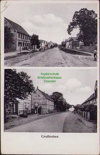 157828 AK Großtreben um 1935 2 Ansichten Dorfstraße