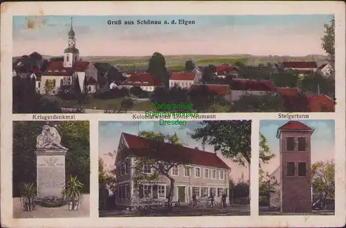 157673 AK Schönau auf dem Eigen 1925 Kriegerdenkmal Kolonialwaren Steigerturm