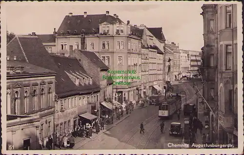 157659 AK Chemnitz Augustusburgerstraße Fotokarte um 1930 Hotel Goldener Anker