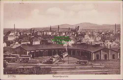 157699 AK Zittau Bahnhof 1928 Lokschuppen Drehscheibe Dampflok