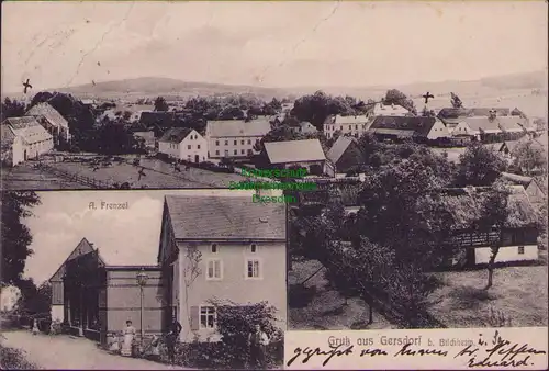 157729 AK Gersdorf bei Bischheim 1909 Geschäftshaus A. Frenzel