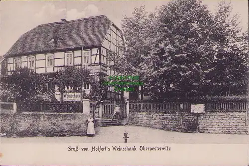 157756 AK Oberpesterwitz bei Freital Holferts Weinschank um 1910