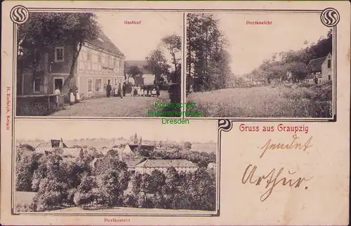 157792 AK Graupzig um 1910 Gasthof Dorfansicht