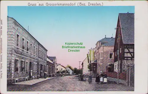 157802 AK Großerkmannsdorf Bez. Dresden um 1910 Weiss- & Brotbäckerei Tilgner