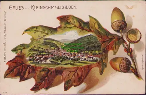 157808 AK Kleinschmalkalden Eichenblatt Litho um 1900