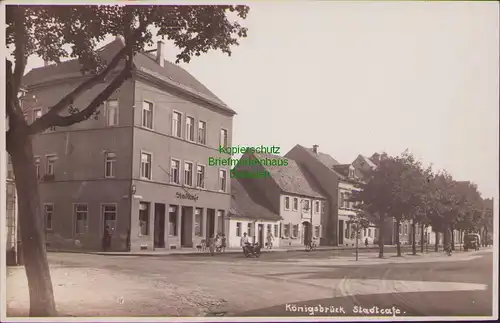 157730 AK Königsbrück 1938 Fotokarte Stadtcafe