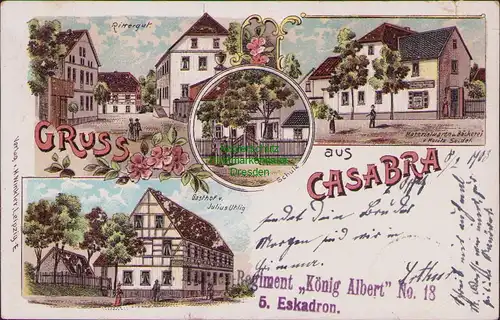 157810 AK Casabra 1903 Naundorf Sachsen Rittergut Materialwaren Bäckerei Gasthof