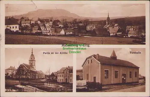 157874 AK Mauersberg i. Erzgebirge um 1920 Kirche Turnhalle