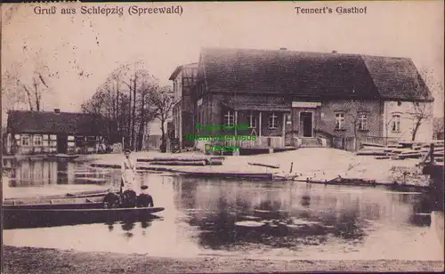 157846 AK Schlepzig Spreewald Tennert´s Gasthof 1919 Neulübbenau Unterspreewald