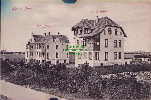 152542 AK Wyk auf Föhr um 1910 Villa Seerose und Seestern