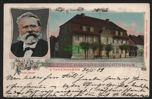 149448 AK Stavenhagen Fritz Reuter Geburtshaus 1903
