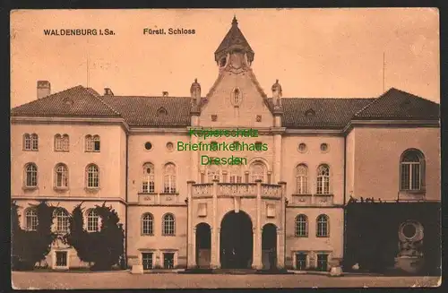 143319 AK Waldenburg i. Sa. Fürstl. Schloss 1915 Feldpost Sachsen