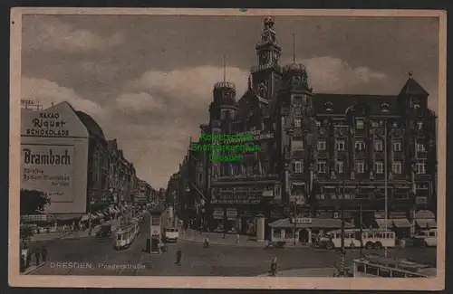 155156 AK Dresden Pragerstraße Dresdner Feuerversicherung um 1925