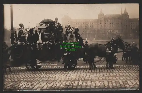 154015 AK Dresden Fotokarte 1912 Karneval Festwagen Alaunplatz Verein Bierbrauer