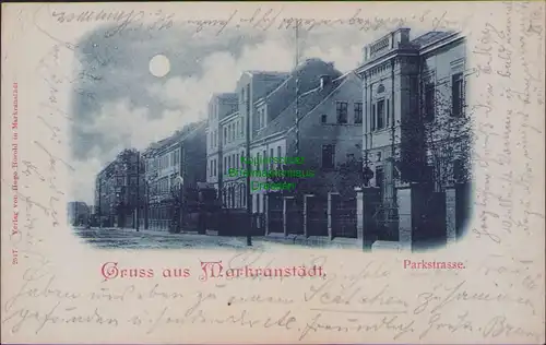 157950 AK Markranstädt 1898 Parkstraße Mondscheinkarte