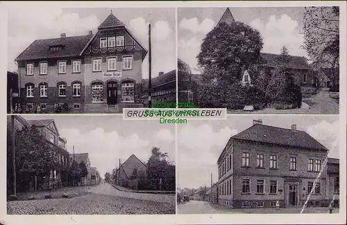 157994 AK Uhrsleben Erxleben 1937 Villa GeschäftGustav Berge Kriegerdenkmal Dorf