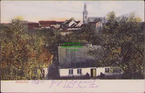 157944 AK Bentschen 1907 Panorama mit Kirche Zbaszyn