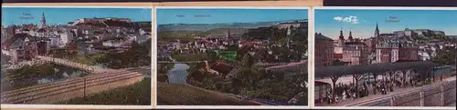 157949 10 AK Album von Glatz Klodzko Bahnhof Hotel Rathaus Festung um 1920