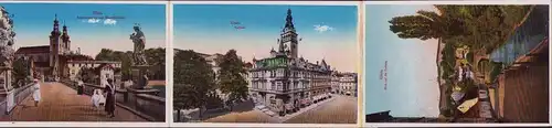 157949 10 AK Album von Glatz Klodzko Bahnhof Hotel Rathaus Festung um 1920