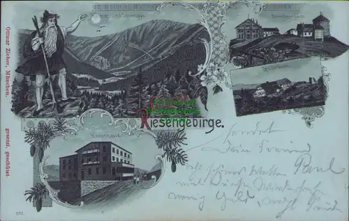 158015 AK Riesengebirge 1903 Rübezahl Hampelbaude Spindlerbaude Riesengrund