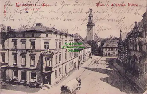 158032 AK Kamienna Gora Landeshut in Schlesien 1913 Apotheke Kathol. Kirche