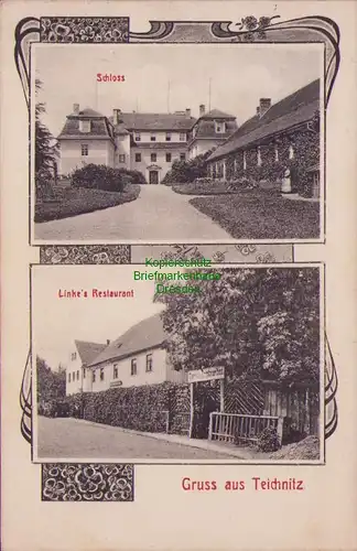 158049 AK Teichnitz bei Bautzen 1913 Schloss Linke´s Restaurant