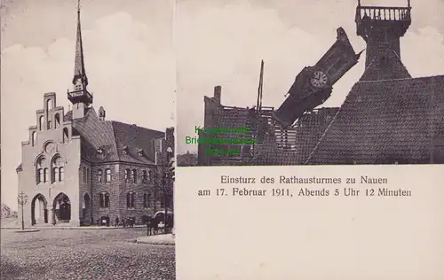 153358 AK Nauen 1911 Einsturz des Rathausturmes am 17. Februar
