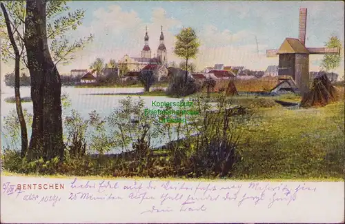 157925 AK Bentschen 1907 Panorama mit Windmühle Mole Zbaszyn