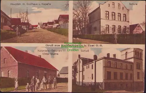 157904 AK Kottlischowitz Kotliszowice b. Tost O.-S. Kr Gleiwitz um 1920 Gasthaus