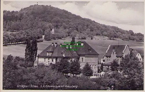 153316 AK Strzegom Striegau i. Schles. um 1940 Führerschule mit Kreuzerg