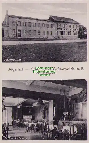 153371 AK Grünewalde Schönebeck Jägerhof Cafe Restaurant 1939