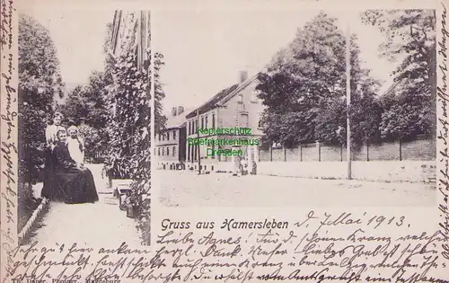 153387 AK Hamersleben Kr. Oschersleben 1913 Dorfstraße