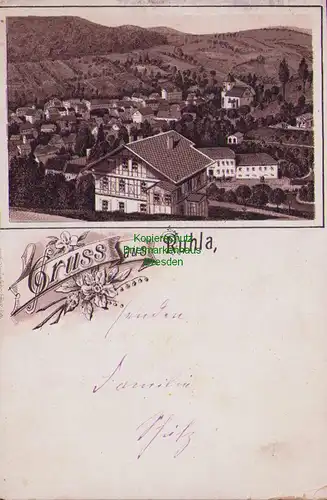 153422 AK Gruss aus Ruhle Litho Vorläufer um 1895 Verlag Schütz Eisenach