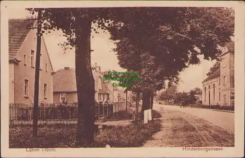 157903 AK Lüben in Schlesien um 1920 Hindenburgstrasse