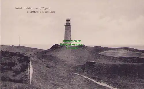 153343 AK Insel Hiddensee Rügen Leuchtturm a. d. Bakenberg 1913