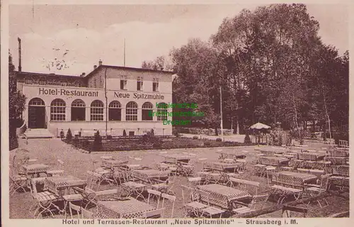 153406 AK Strausberg Mark 1927 Hotel Terassen Restaurant Neue Spitzmühle