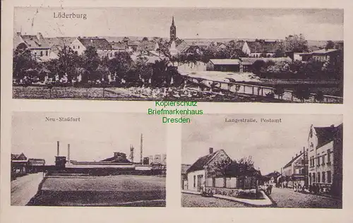 153393 AK Löderburg 1932 Neu Staßfurt Langestraße Postamt