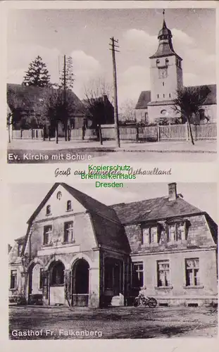 153357 AK Grünefeld Schönwalde-Glien Osthavelland Ev. Kirche mit Schule Gasthof