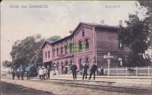 157936 AK Gramschütz Grebocice Bahnhof Gleisseite 1907