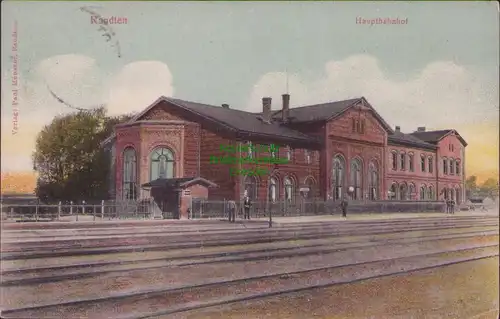 157911 AK Raudten Bez. Breslau 1907 Hauptbahnhof Gleisseite